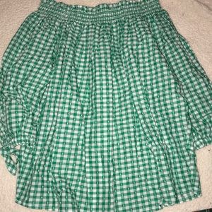 Green off shoulder top